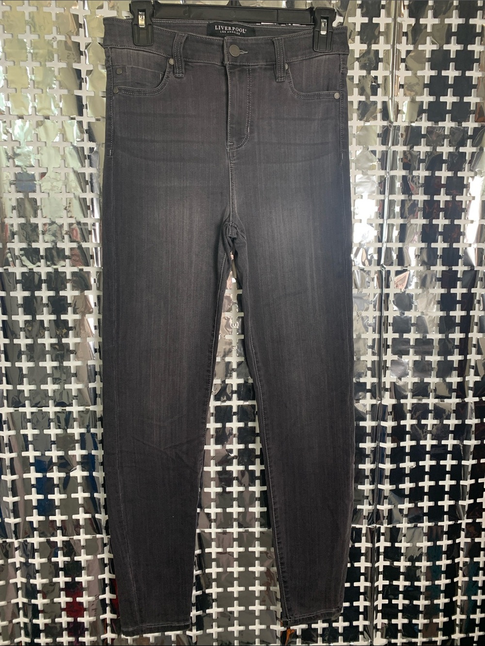 Liverpool Charcoal Gray High-Rise Skinny Jeans for Women